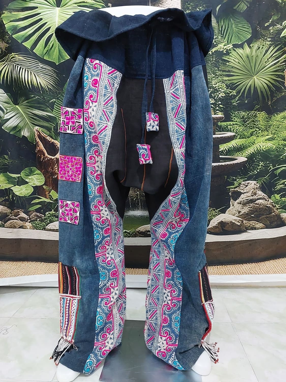 Artisan tribal jacket with embroidered ethnic details